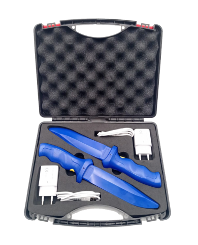 KIT DE 2 CUCHILLOS ELECTRICOS BLUEKNIFE PARA ENTRENAMIENTO RECARGABLE