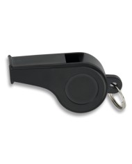 SILBATO POLICIAL DE PVC COLOR NEGRO CON BOLA