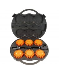 MALETÍN DE BALIZAS MAGNETICAS RECARGABLES DE SEÑALIZACION VIAL ROJO/NARANJA